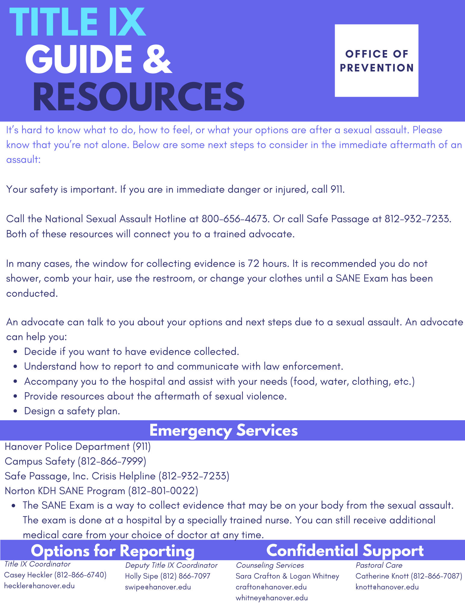 Sexual Misconduct And Violence Prevention Resources And Services